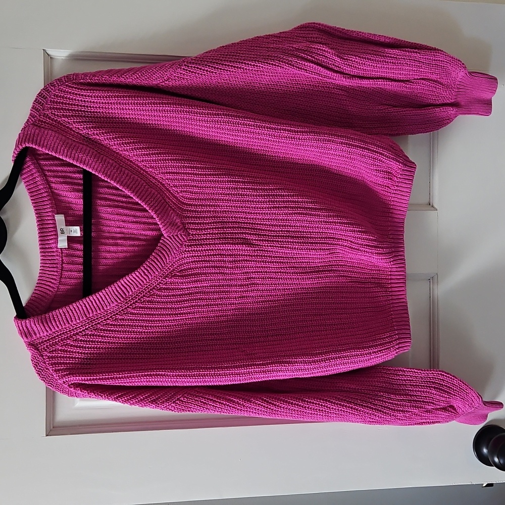 BP Bright Pink V-Neck Sweater